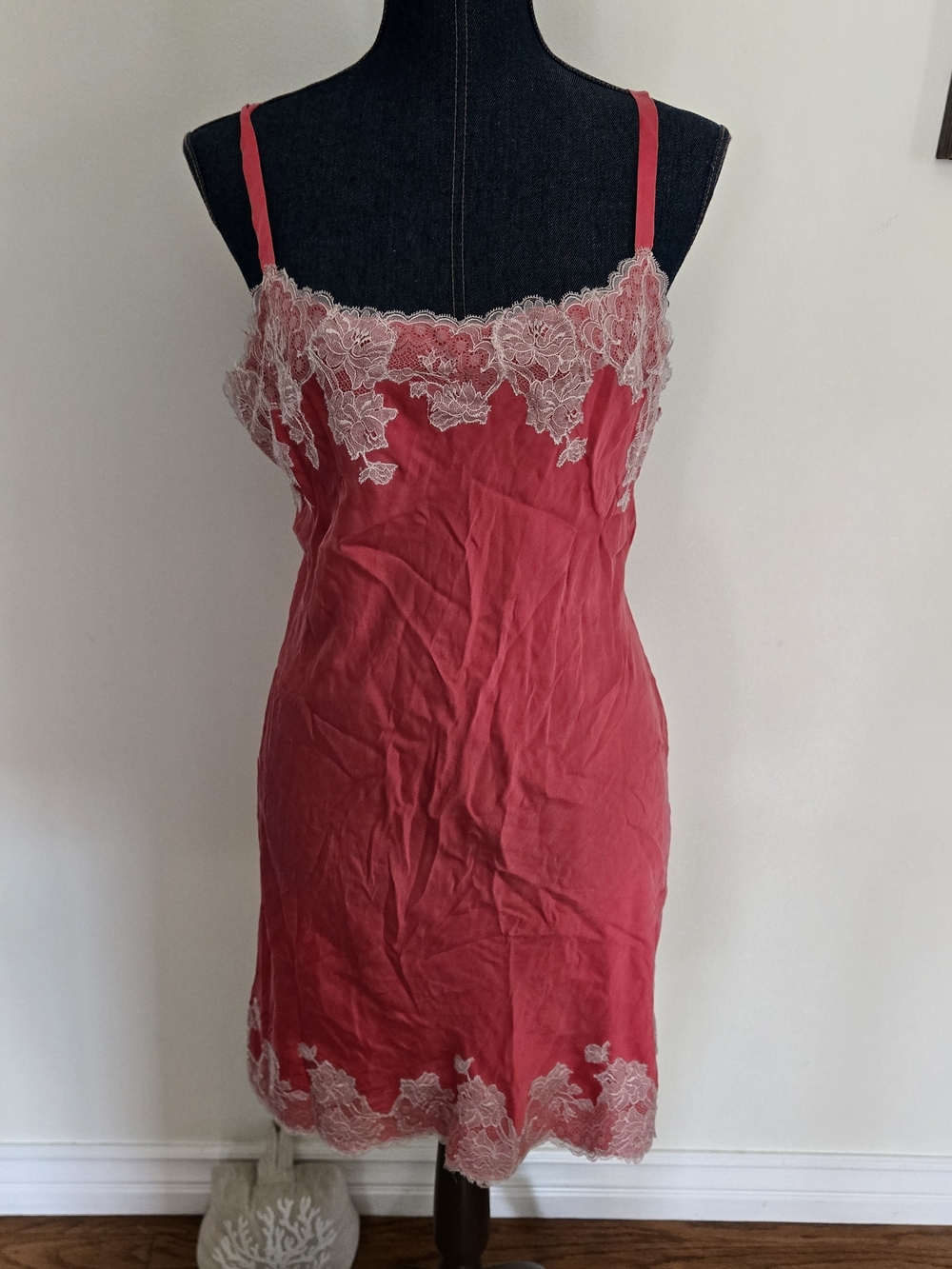Red Lace-Trim Slip Dress - Women Intimates